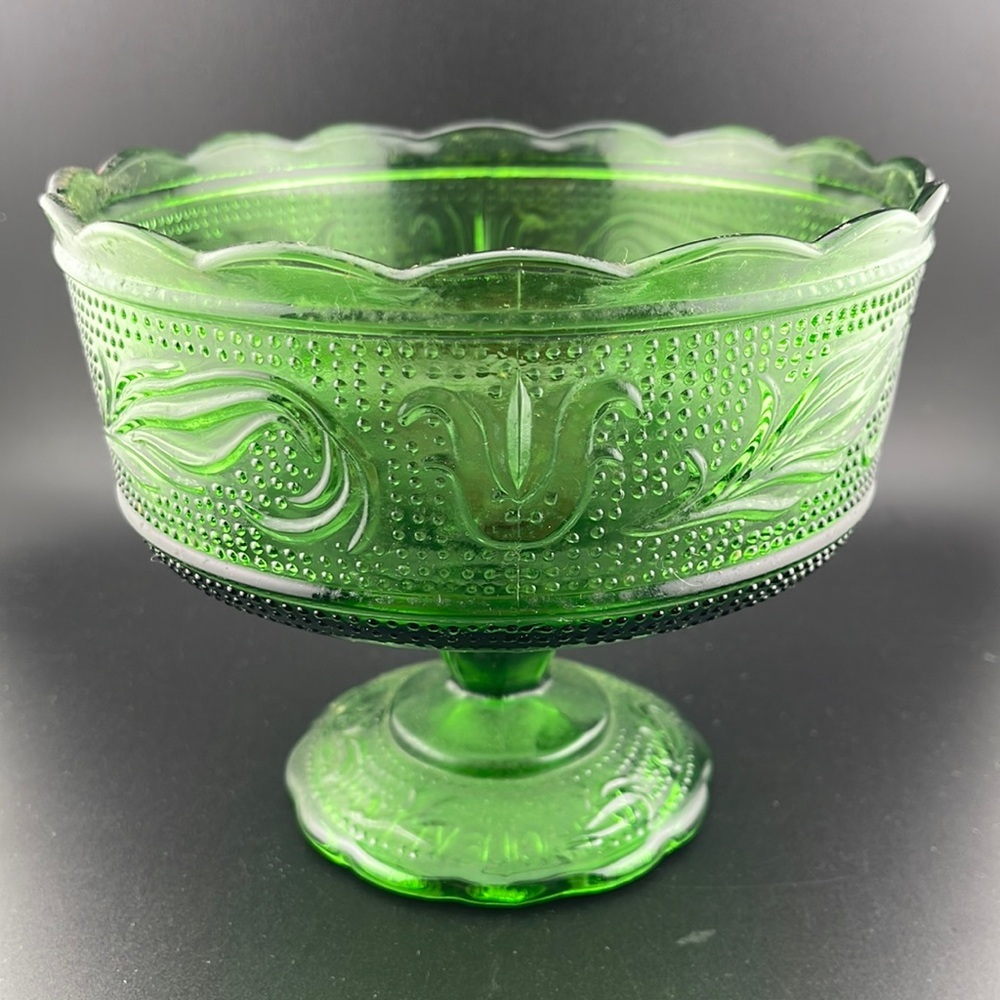 Vintage E.O.Brody Avocado Green Candy Dish M6000